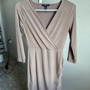 Forever 21 Taupe Long Sleeve Dress